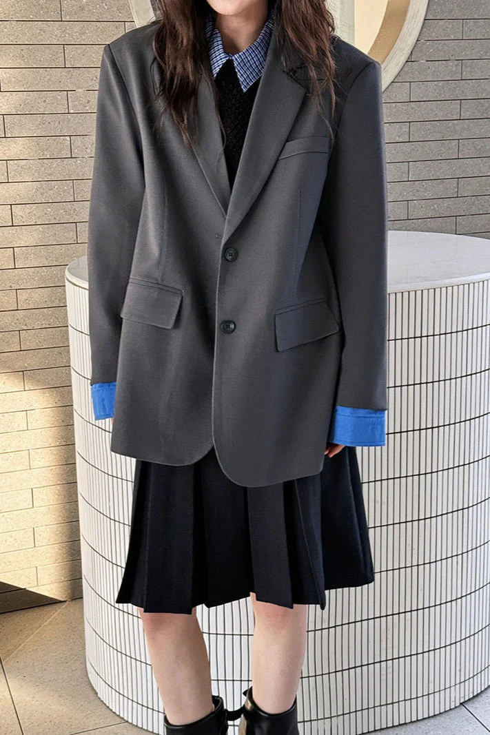 Elegant Casual Colorblock Blazer - Image 3