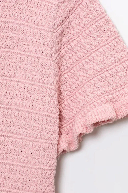 Elegant Knitted Short Sleeve Cropped Cardigan - Image 9