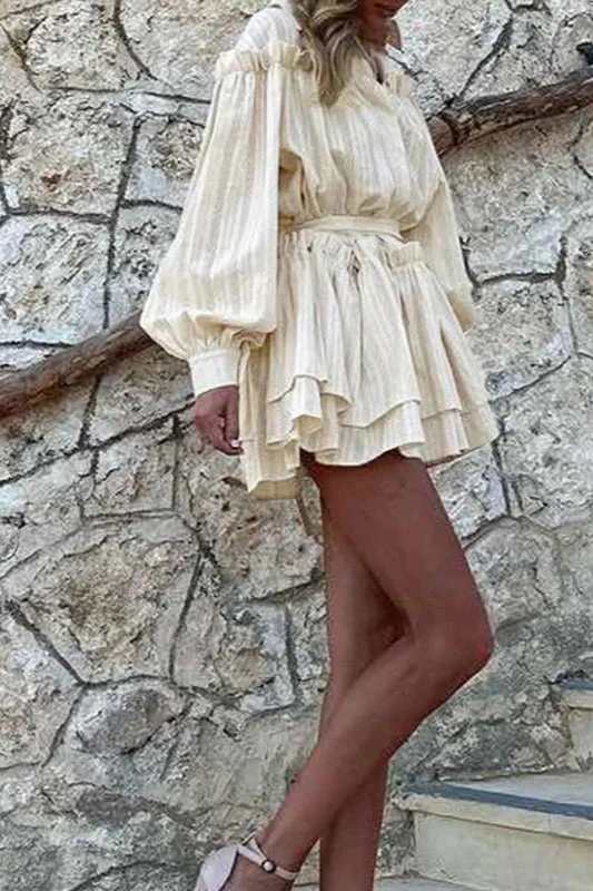 Elegant Lantern Sleeve Boho Dress - Image 12