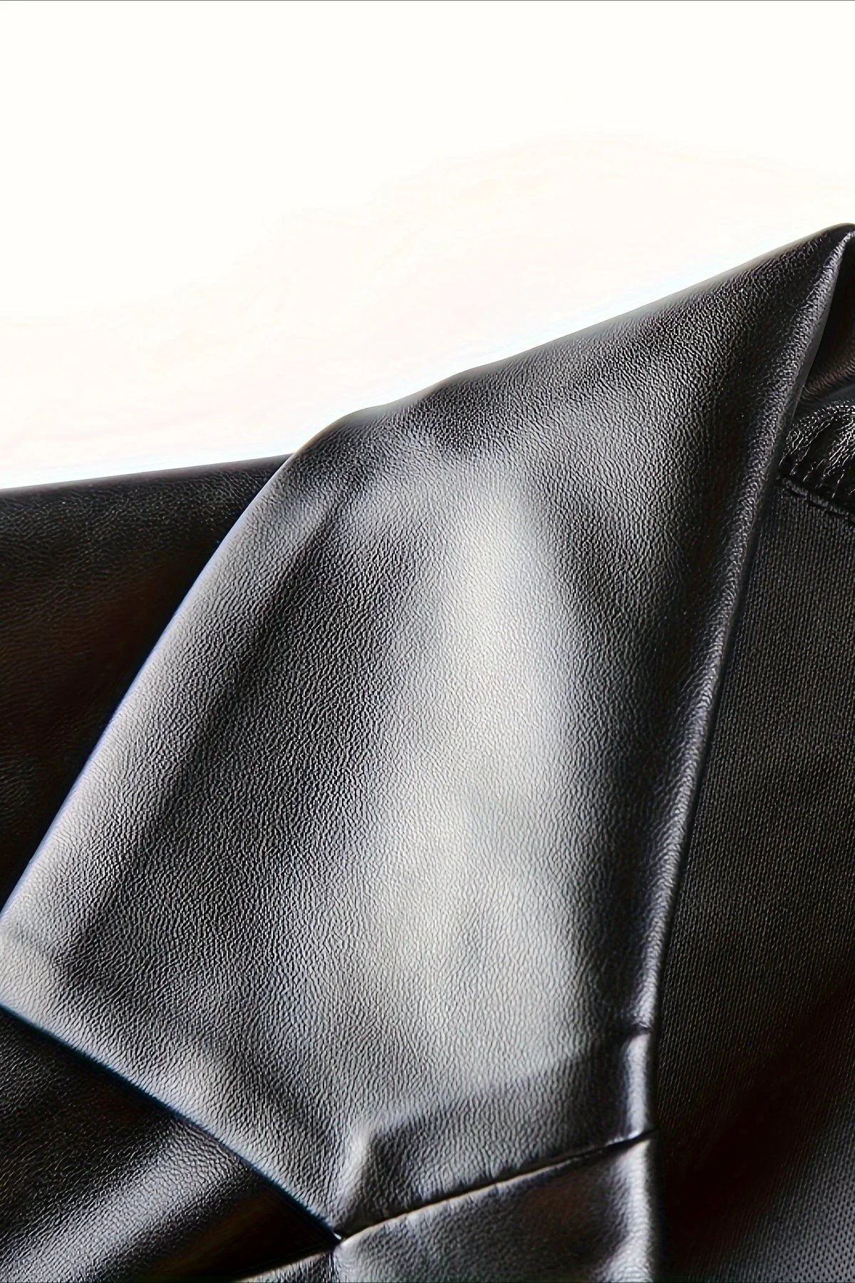 Elegant Loose PU Blazer Coat - Image 4
