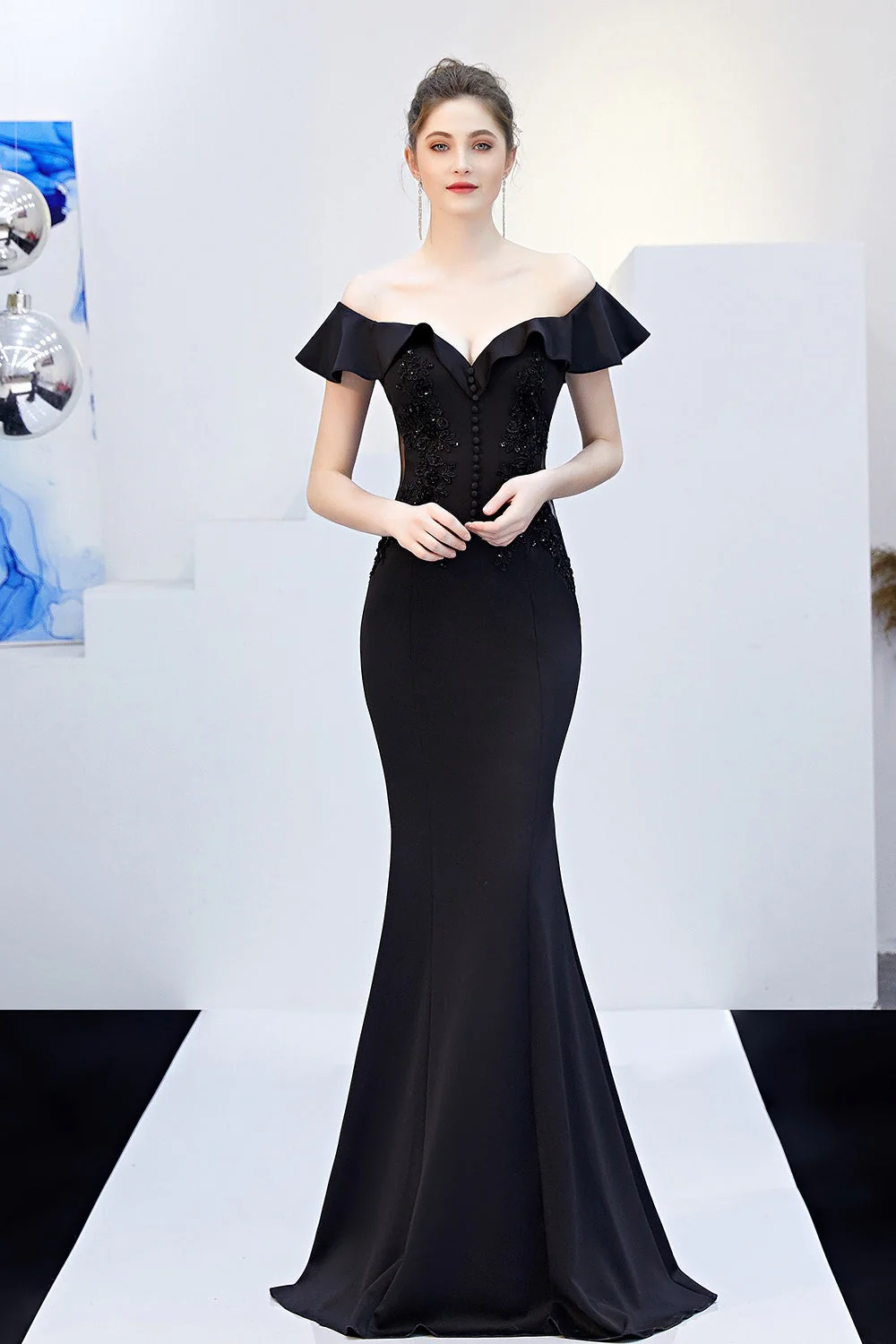 Elegant Off Shoulder Bodycon Formal Dress - Image 10