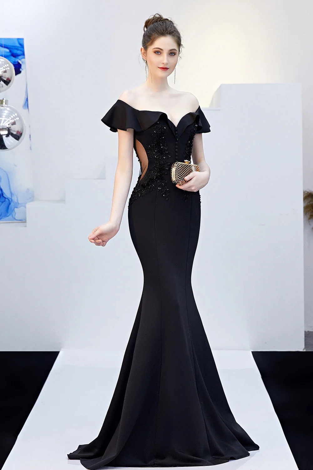 Elegant Off Shoulder Bodycon Formal Dress - Image 13