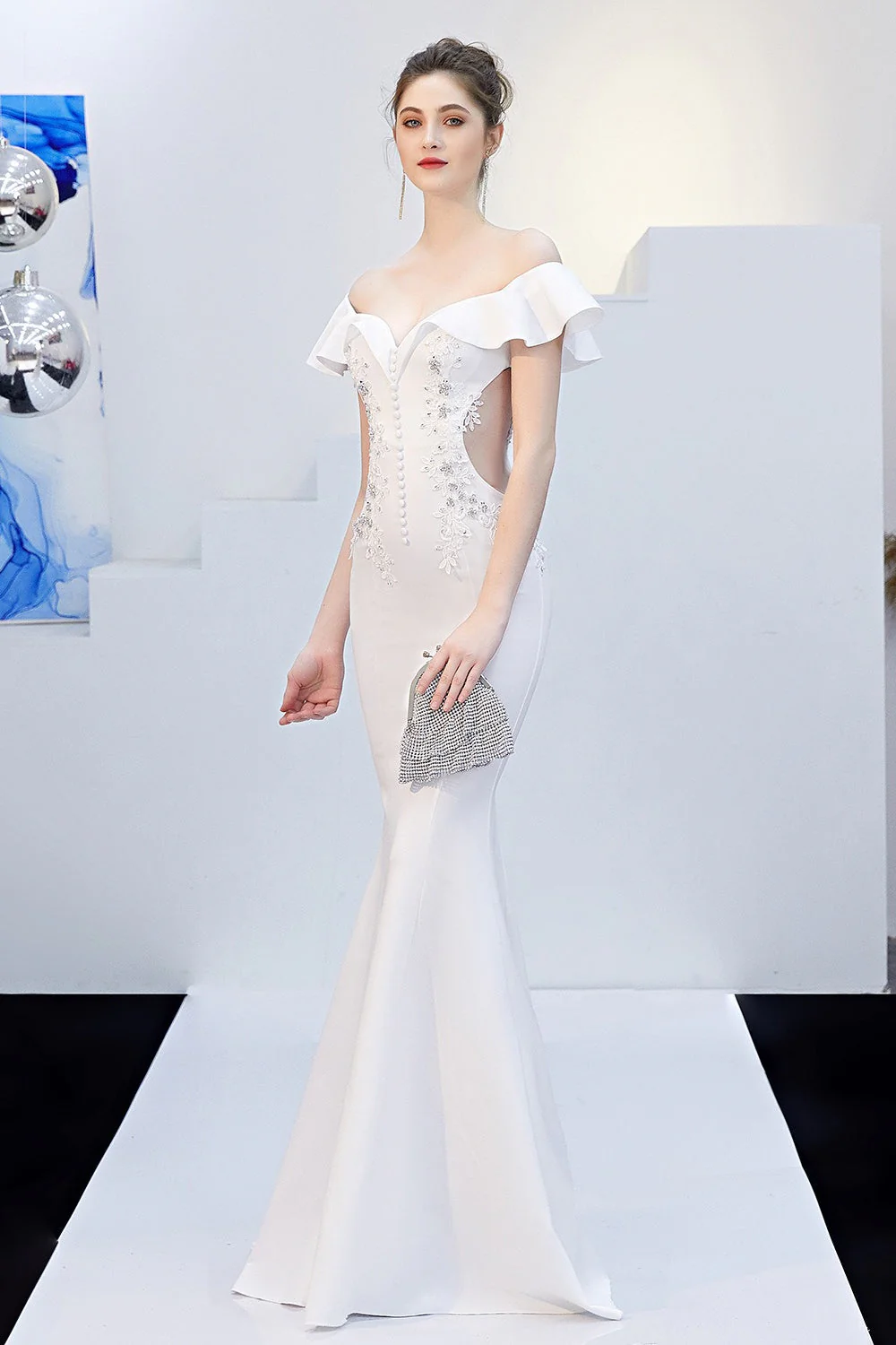 Elegant Off Shoulder Bodycon Formal Dress - Image 2