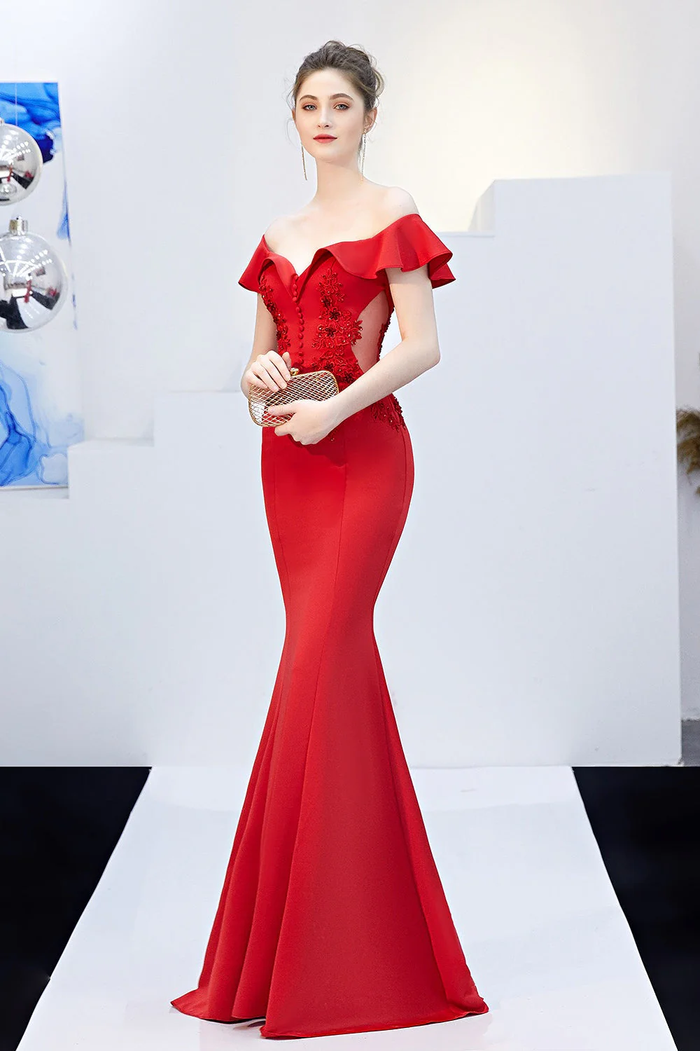 Elegant Off Shoulder Bodycon Formal Dress - Image 21