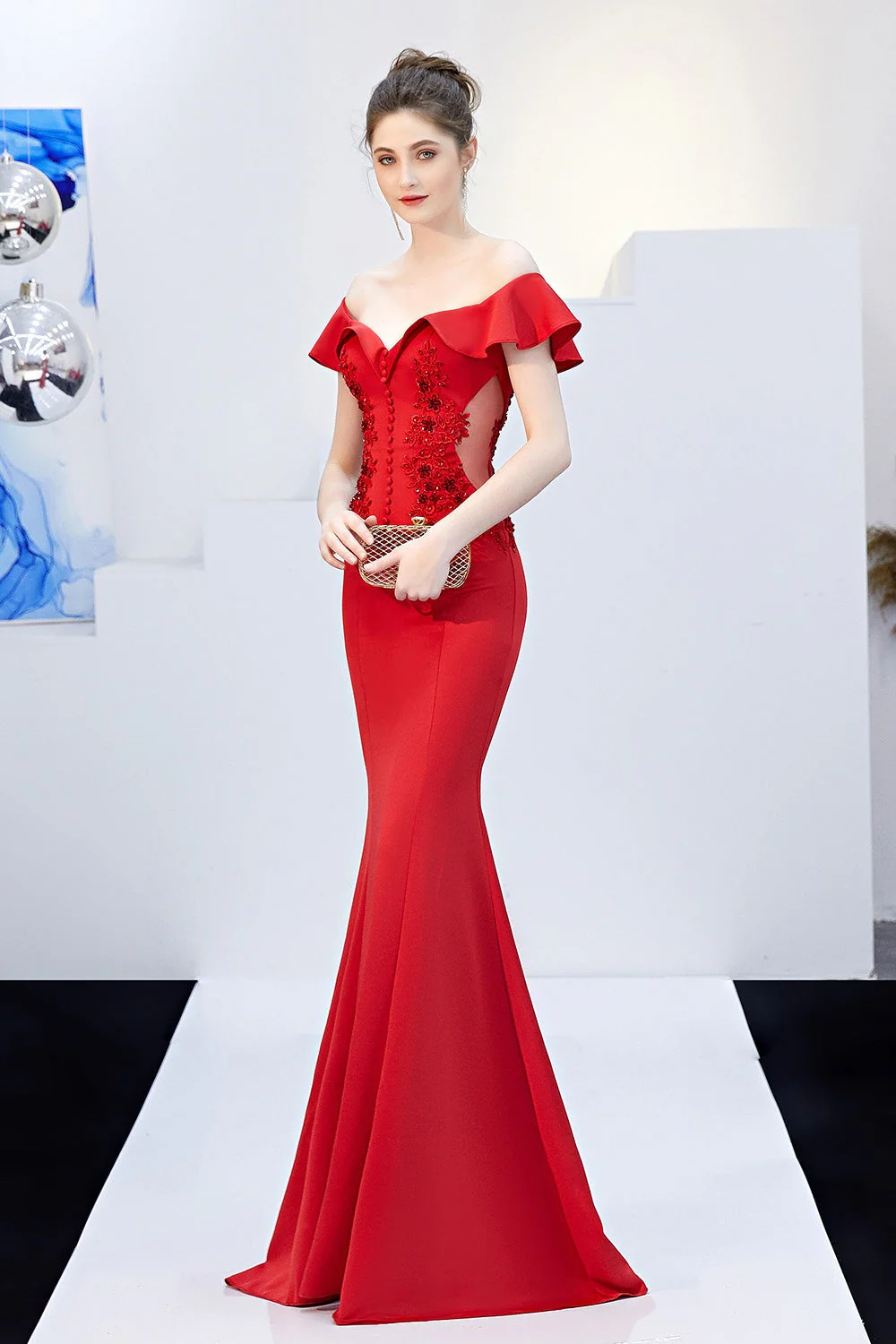 Elegant Off Shoulder Bodycon Formal Dress - Image 22
