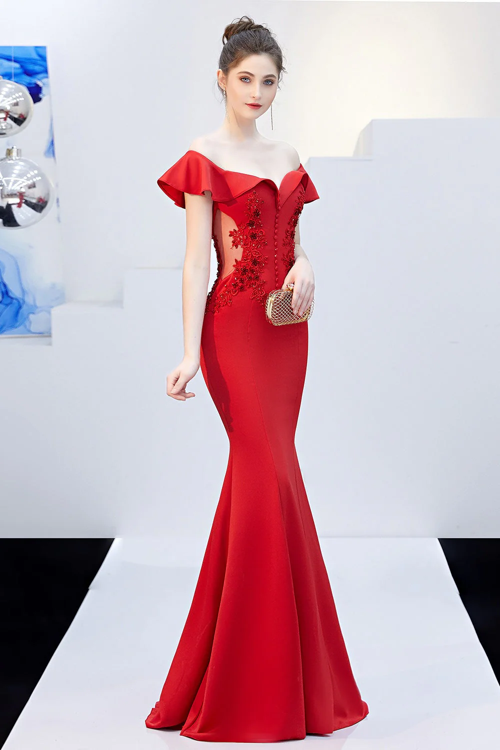 Elegant Off Shoulder Bodycon Formal Dress - Image 23