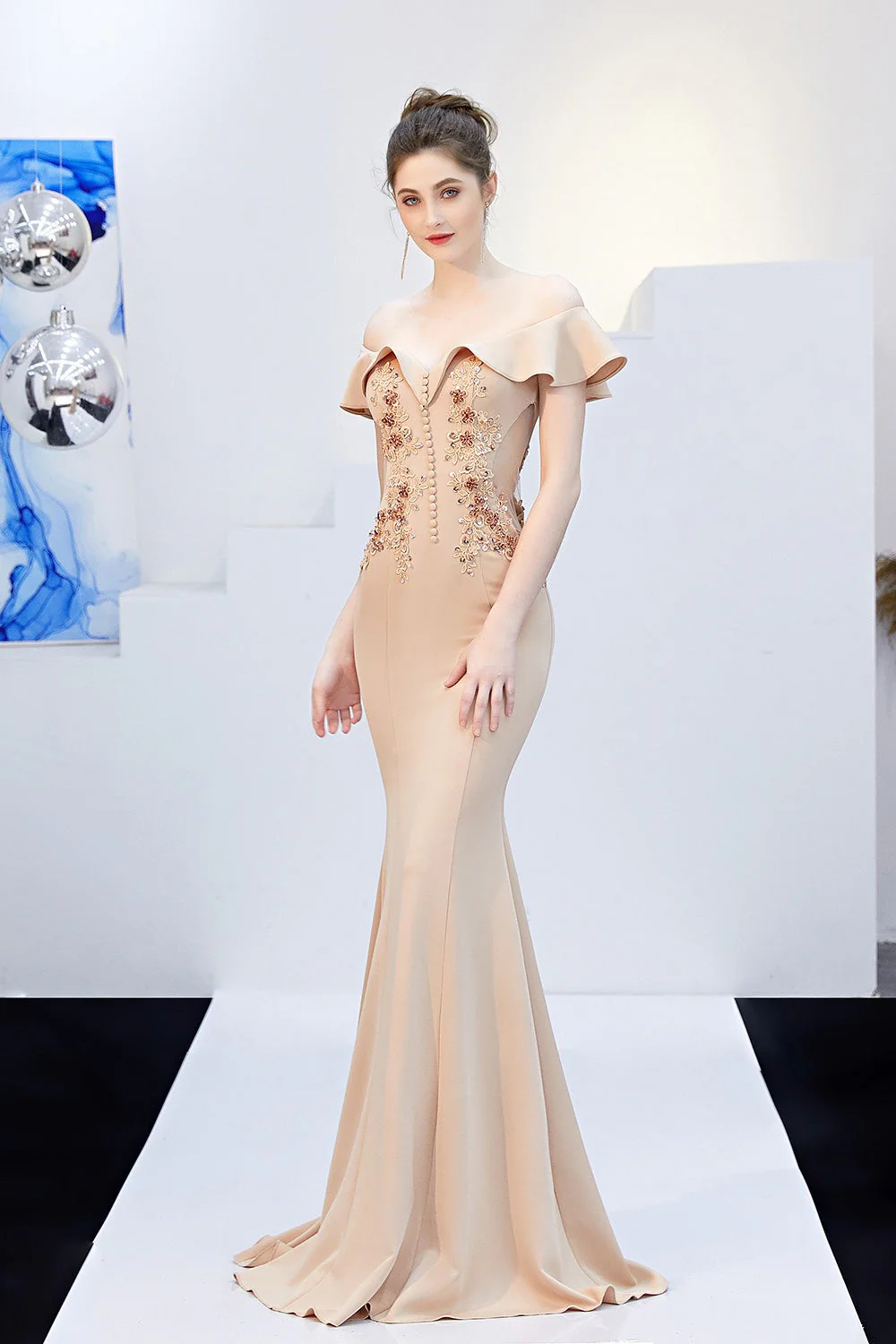 Elegant Off Shoulder Bodycon Formal Dress - Image 26