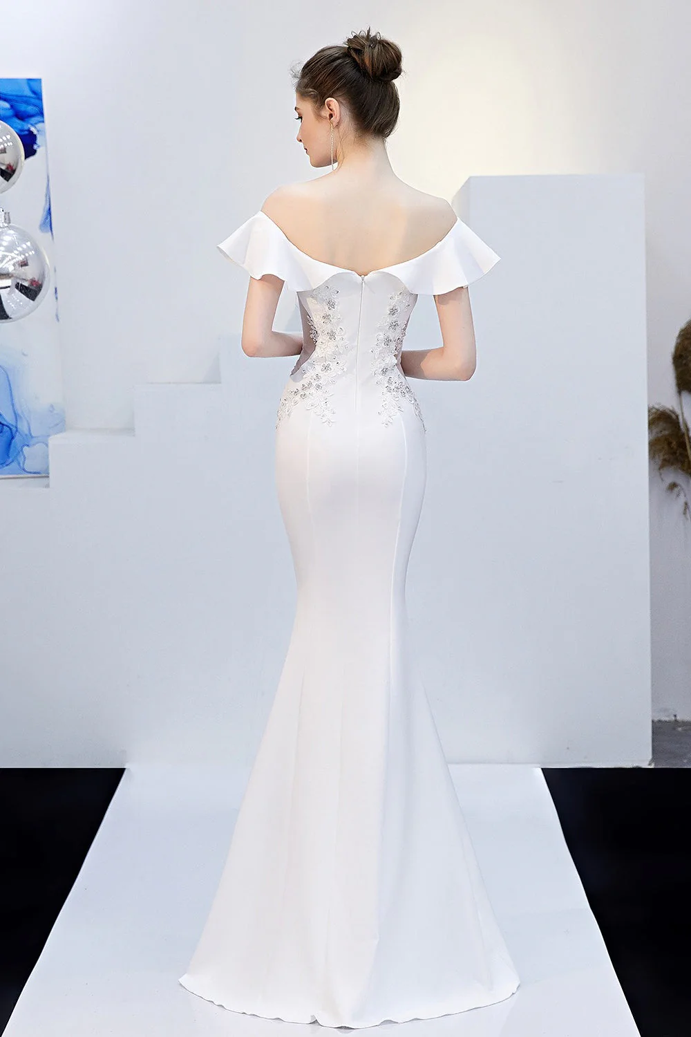 Elegant Off Shoulder Bodycon Formal Dress - Image 5