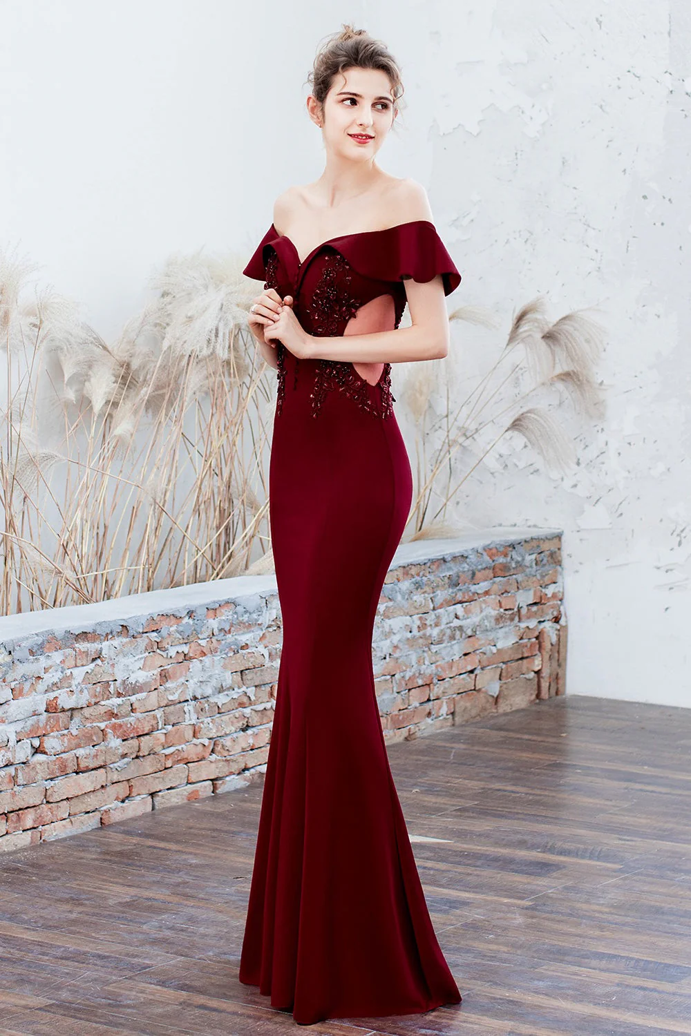 Elegant Off Shoulder Bodycon Formal Dress - Image 8