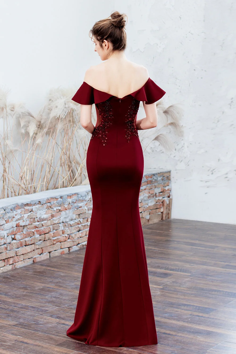 Elegant Off Shoulder Bodycon Formal Dress - Image 9