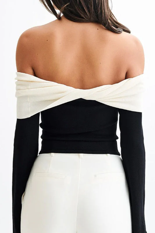 Elegant Off Shoulder Knit Sweater - Image 17