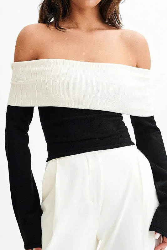 Elegant Off Shoulder Knit Sweater - Image 18