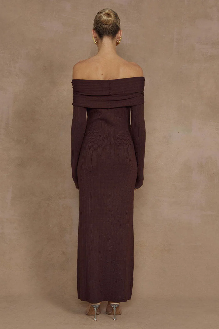 Elegant Off Shoulder Knit Sweater Dress - Image 5
