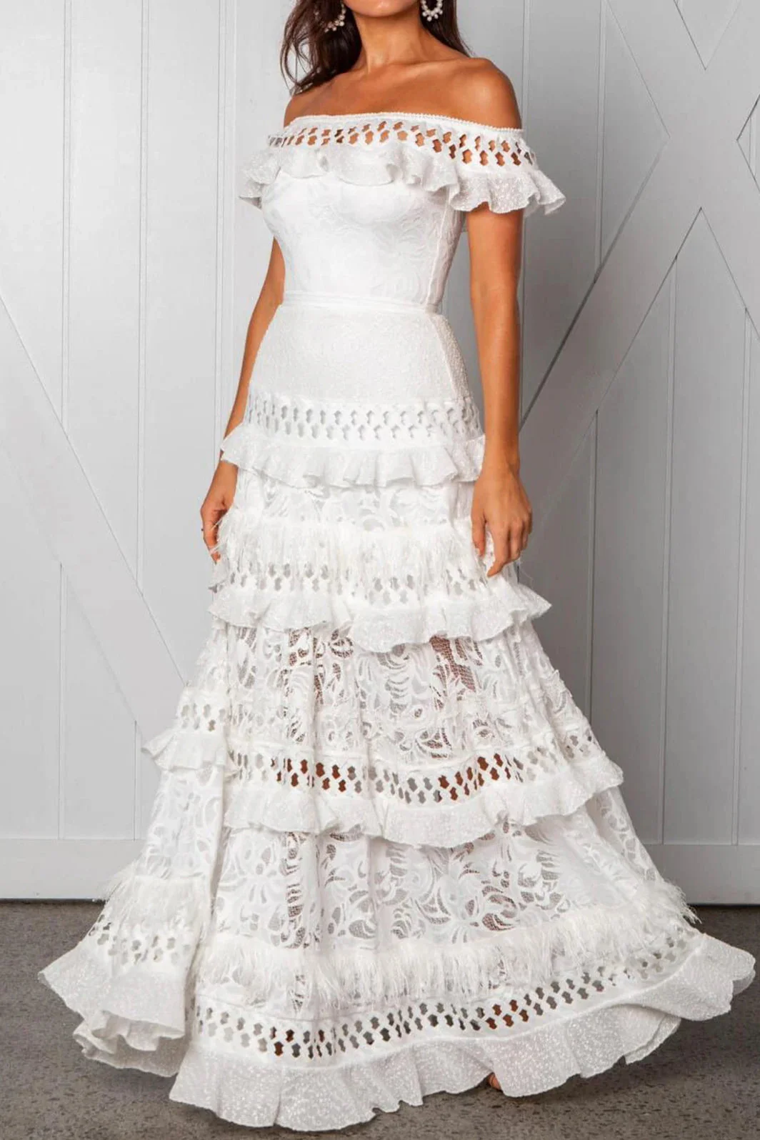 Elegant One-Shoulder Ruffle Boho Dress - Image 7