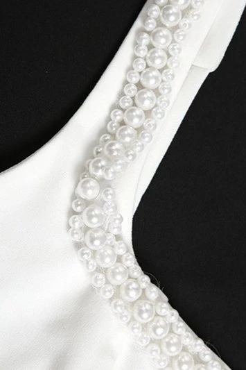 Elegant Pearl Strap Party Dress - Image 8