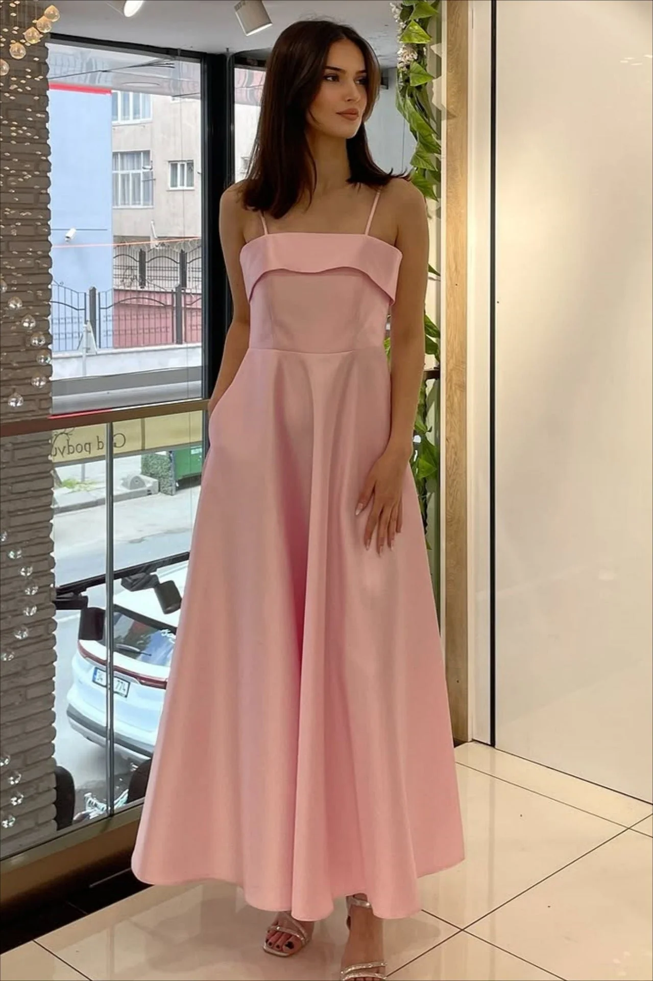 Elegant Satin Slip Vintage Formal Dress - Image 18