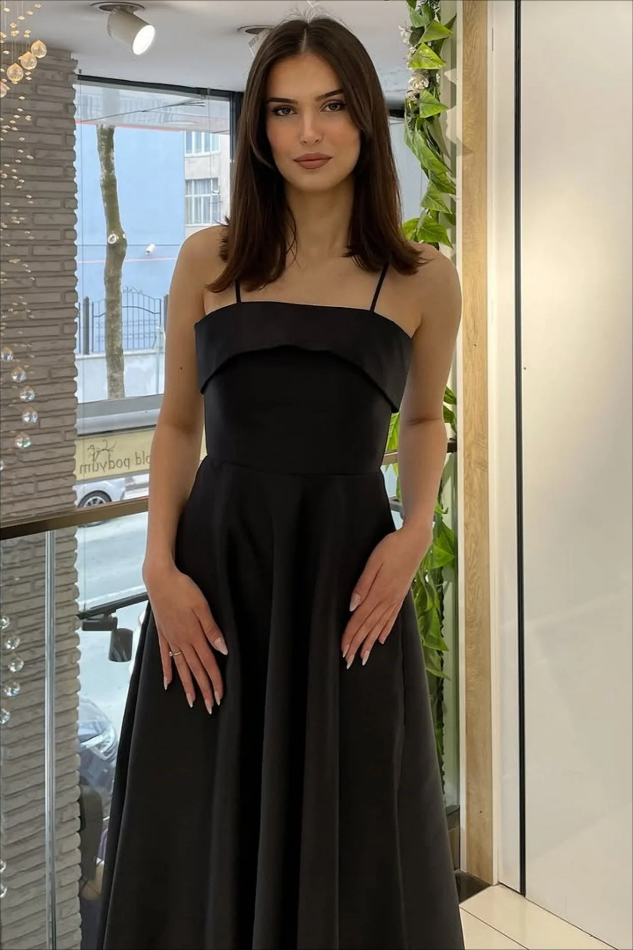 Elegant Satin Slip Vintage Formal Dress - Image 2