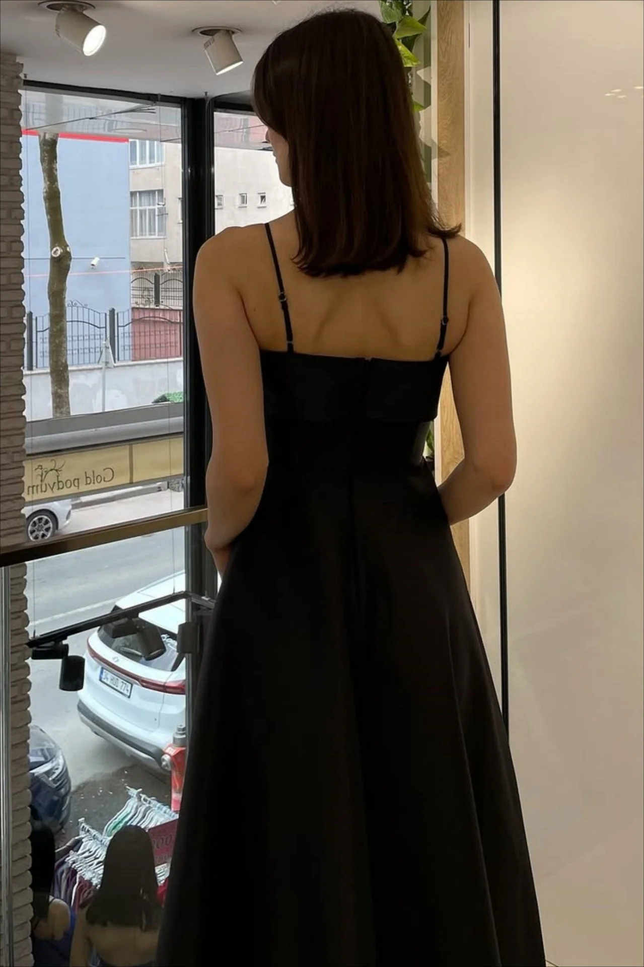 Elegant Satin Slip Vintage Formal Dress - Image 3