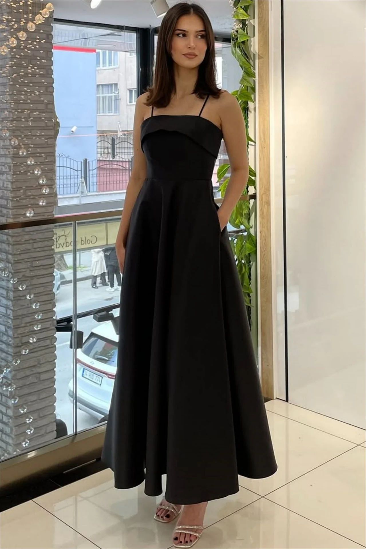 Elegant Satin Slip Vintage Formal Dress - Image 4