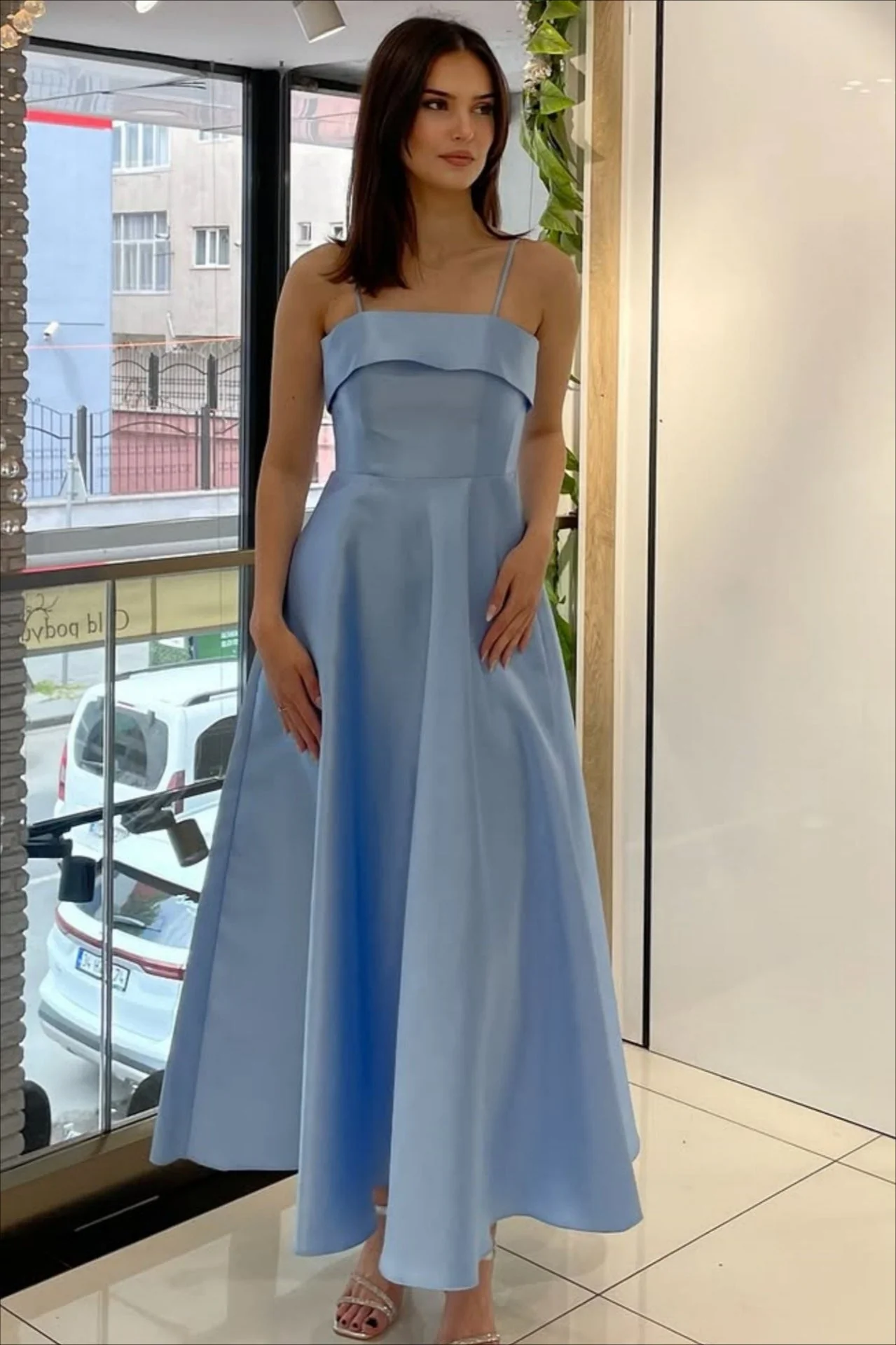 Elegant Satin Slip Vintage Formal Dress - Image 9