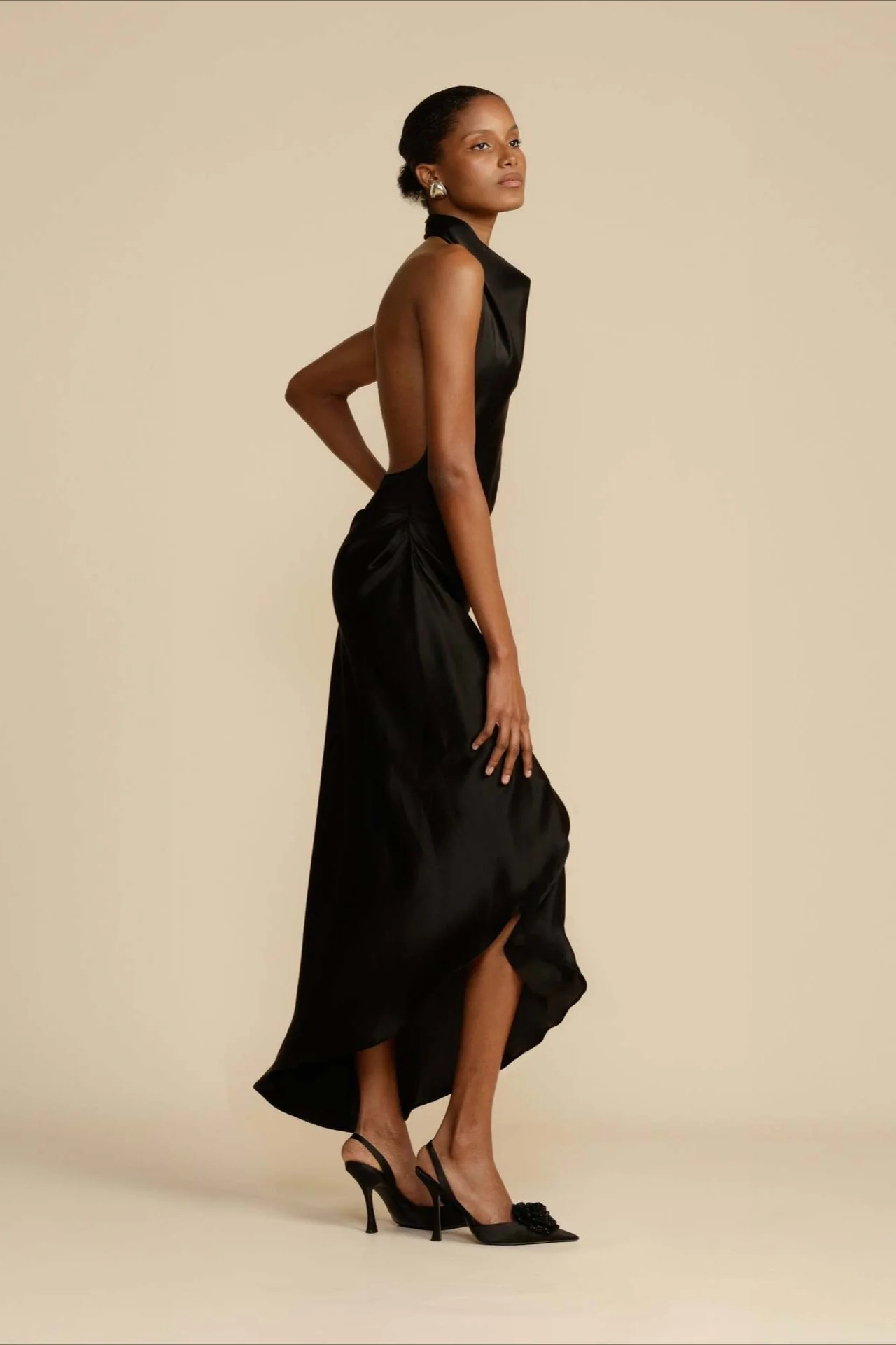 Elegant Satin Slit Backless Party Dress - Image 10