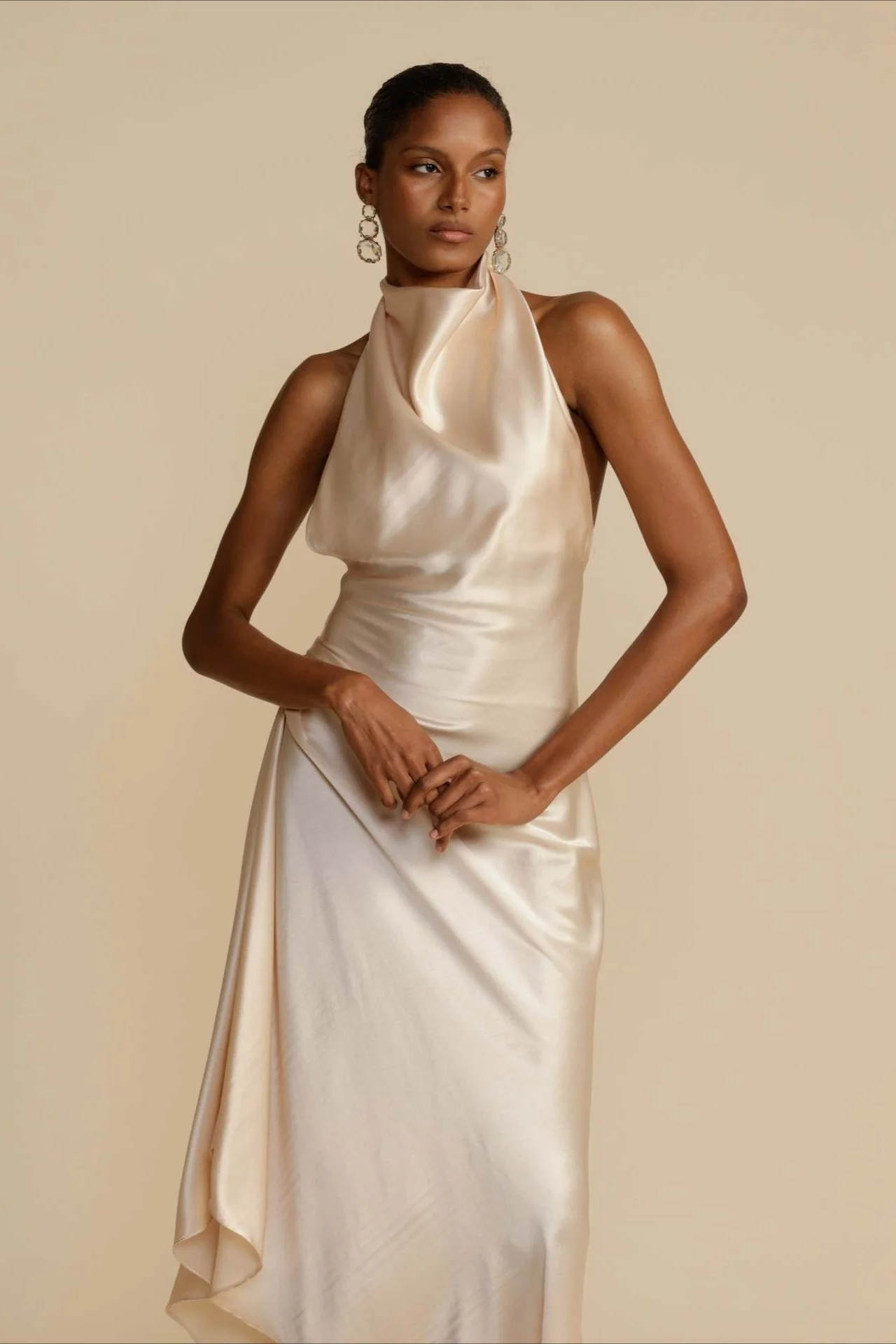 Elegant Satin Slit Backless Party Dress - Image 5