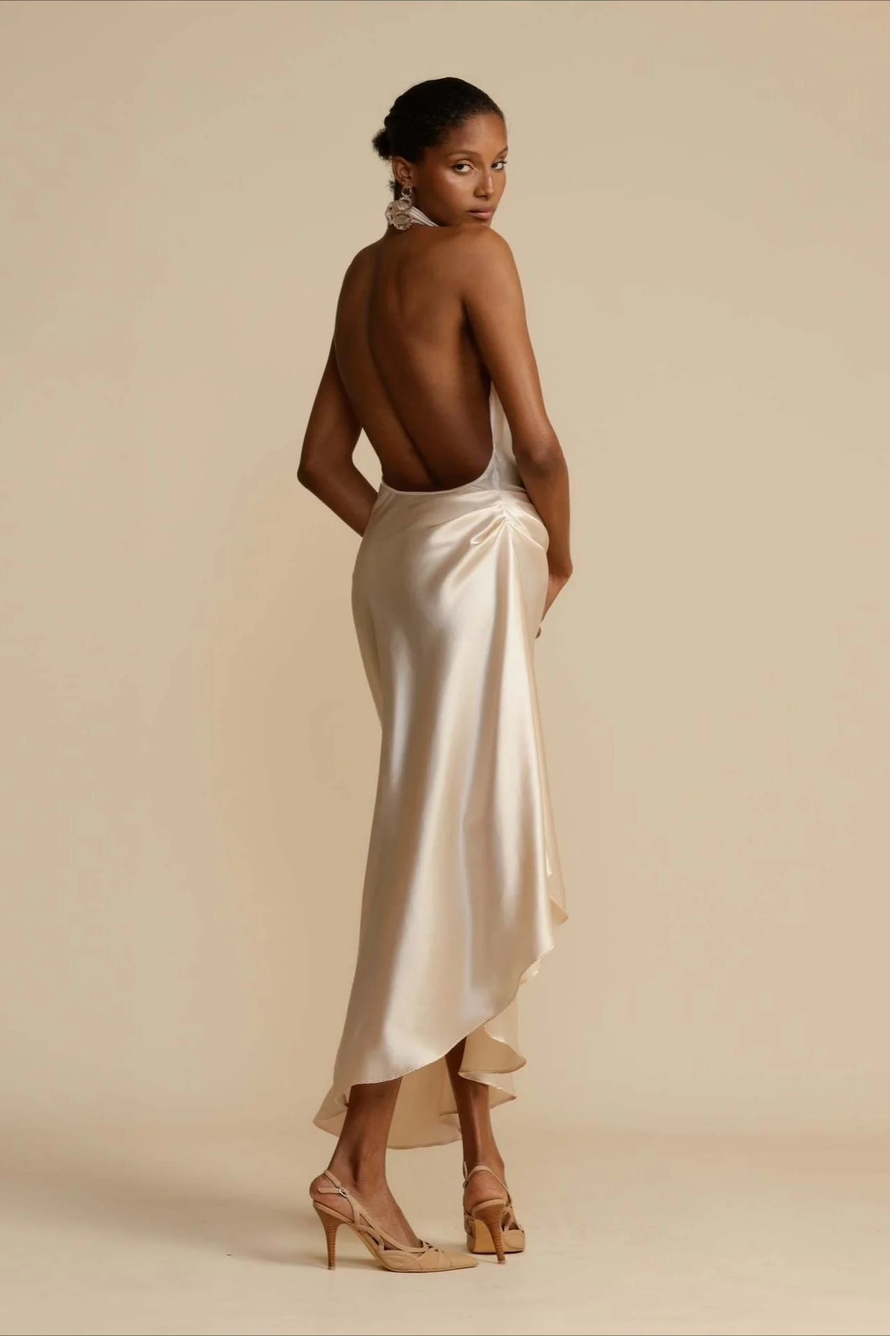 Elegant Satin Slit Backless Party Dress - Image 6