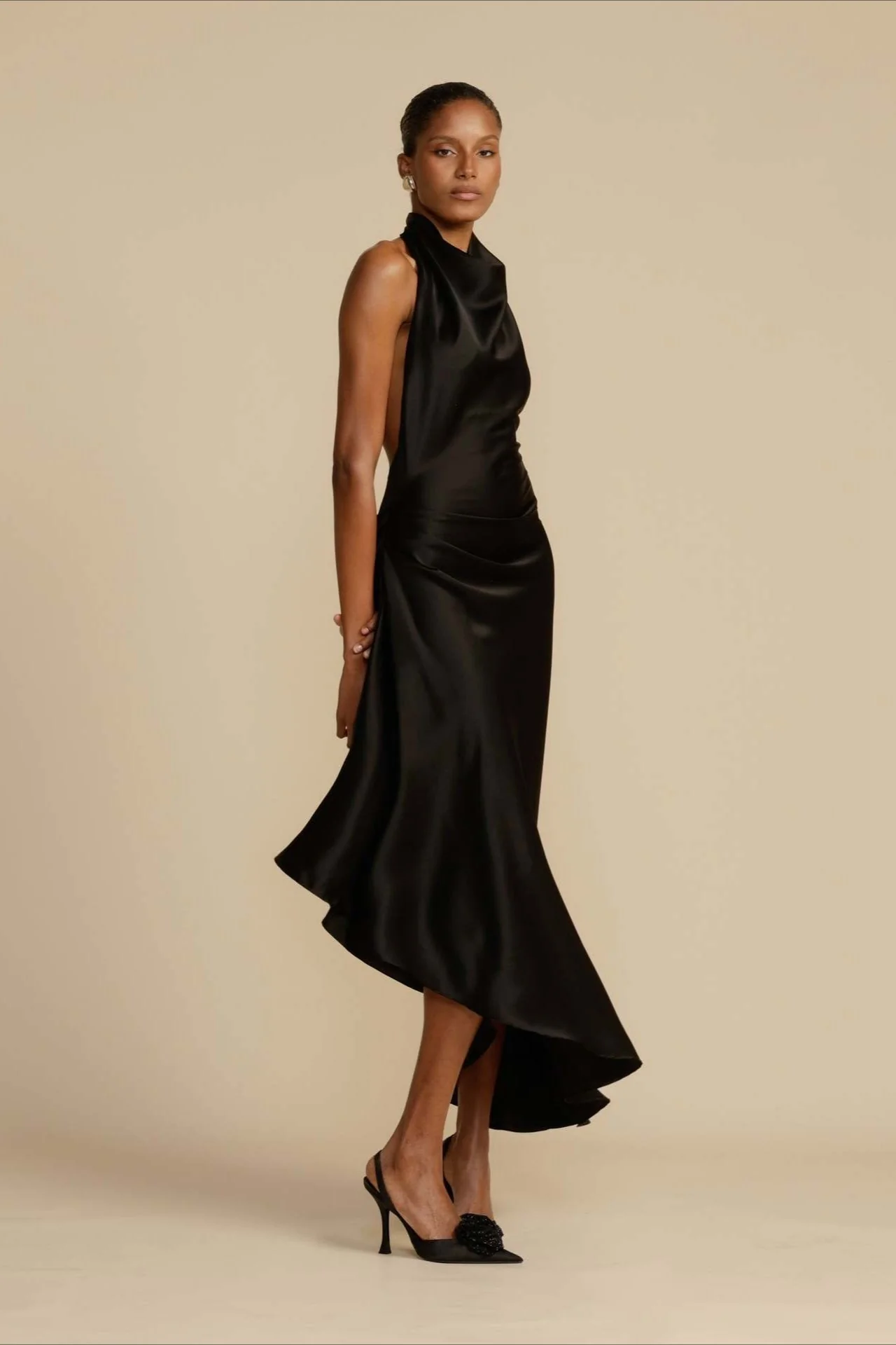 Elegant Satin Slit Backless Party Dress - Image 8