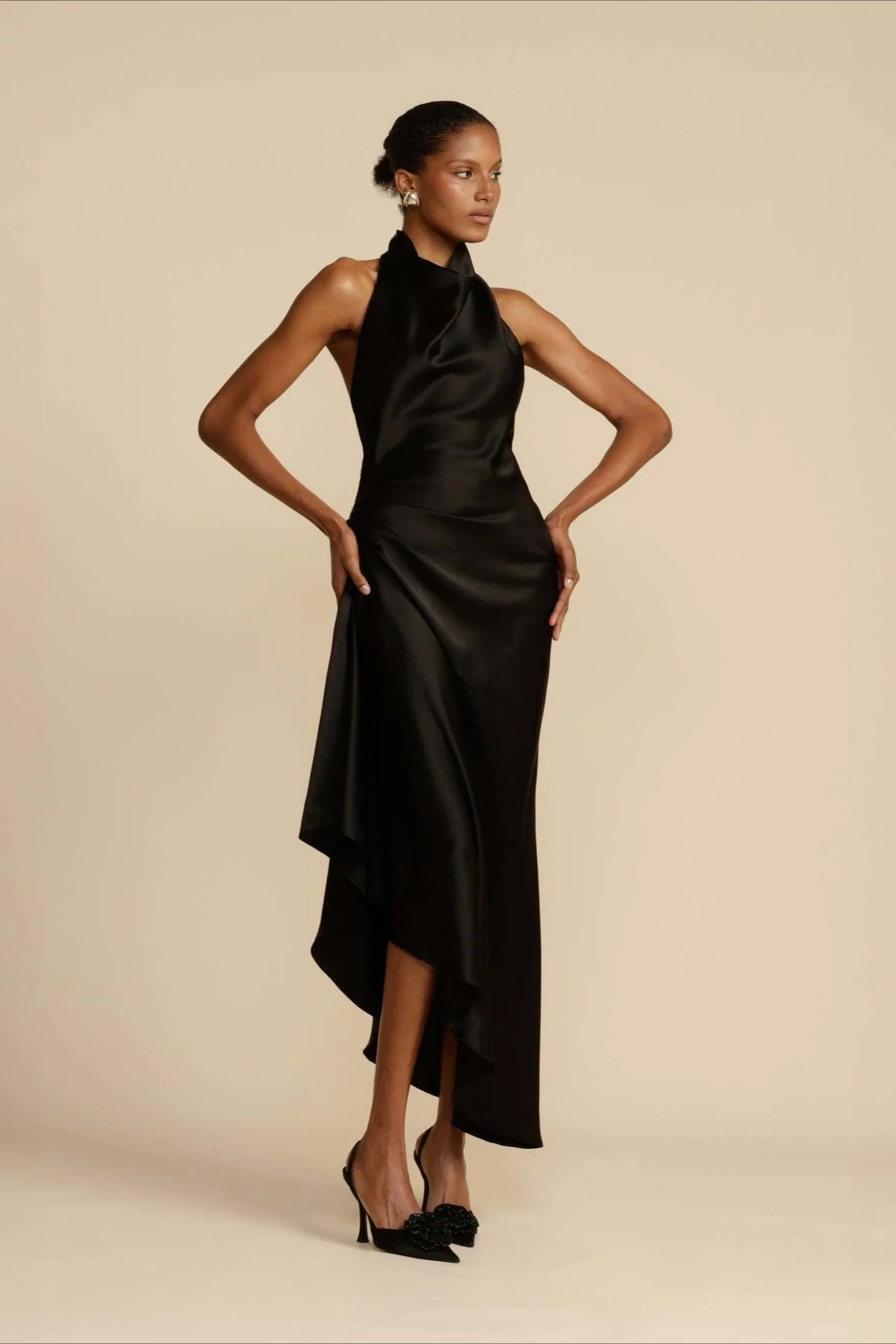 Elegant Satin Slit Backless Party Dress - Image 9