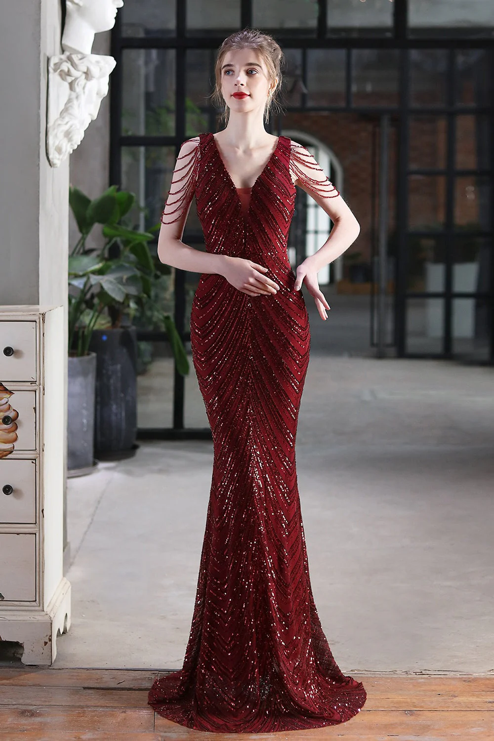 Elegant Sequin Mermaid Party Dress - Image 5