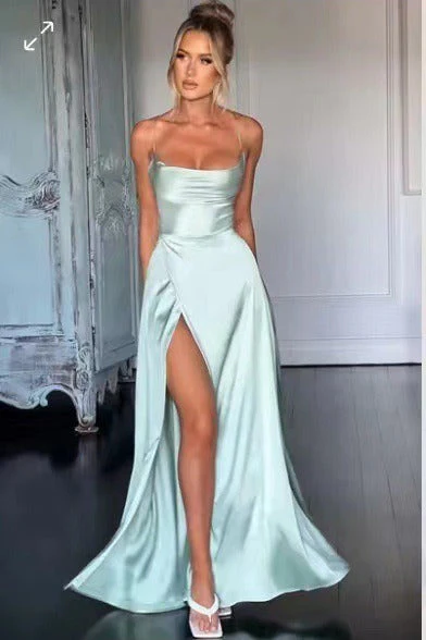 Elegant Spaghetti Strap Ruched Formal Dress - Image 10