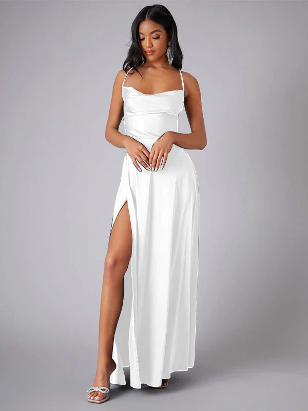 Elegant Spaghetti Strap Ruched Formal Dress - Image 11