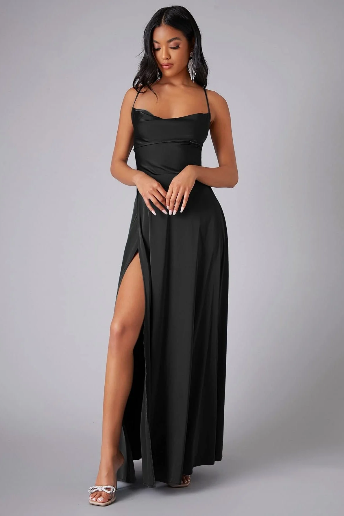 Elegant Spaghetti Strap Ruched Formal Dress - Image 12