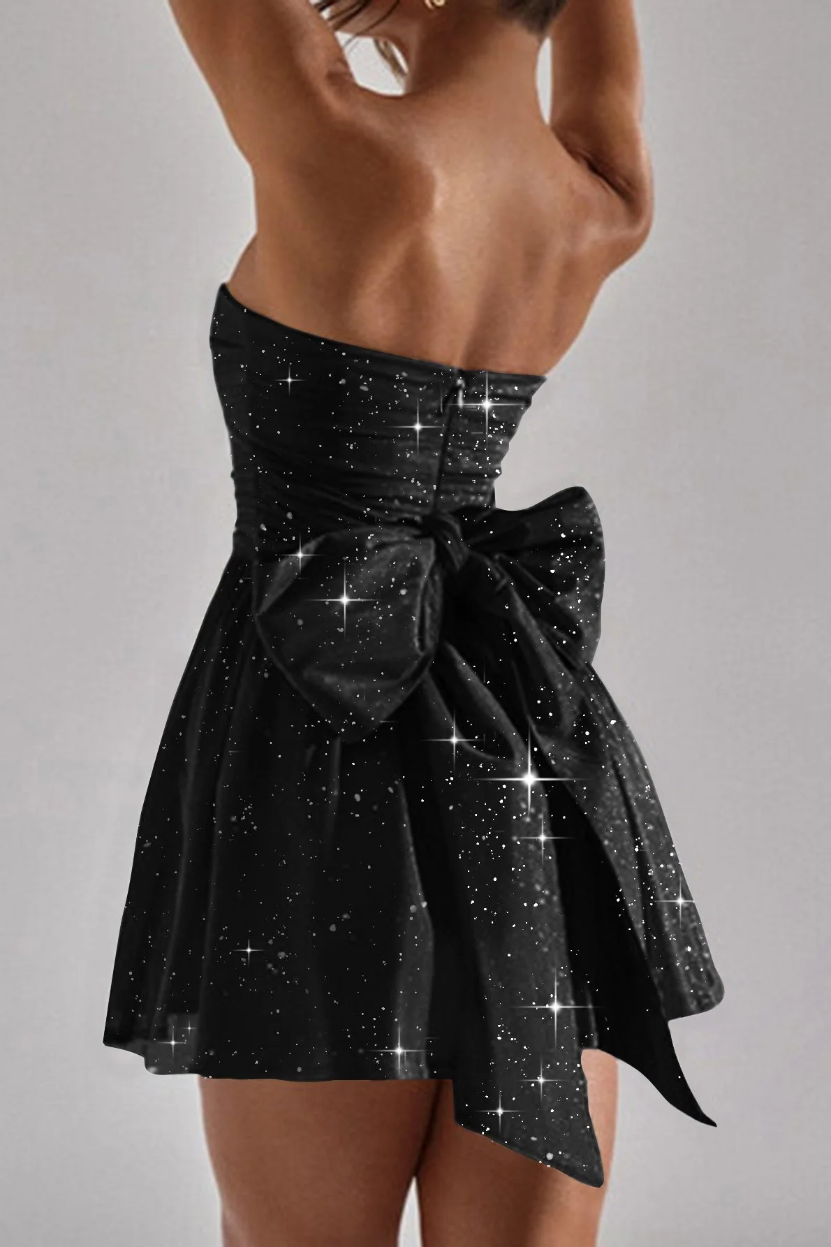 Elegant Strapless Bodycon Mini Party Dress - Image 3