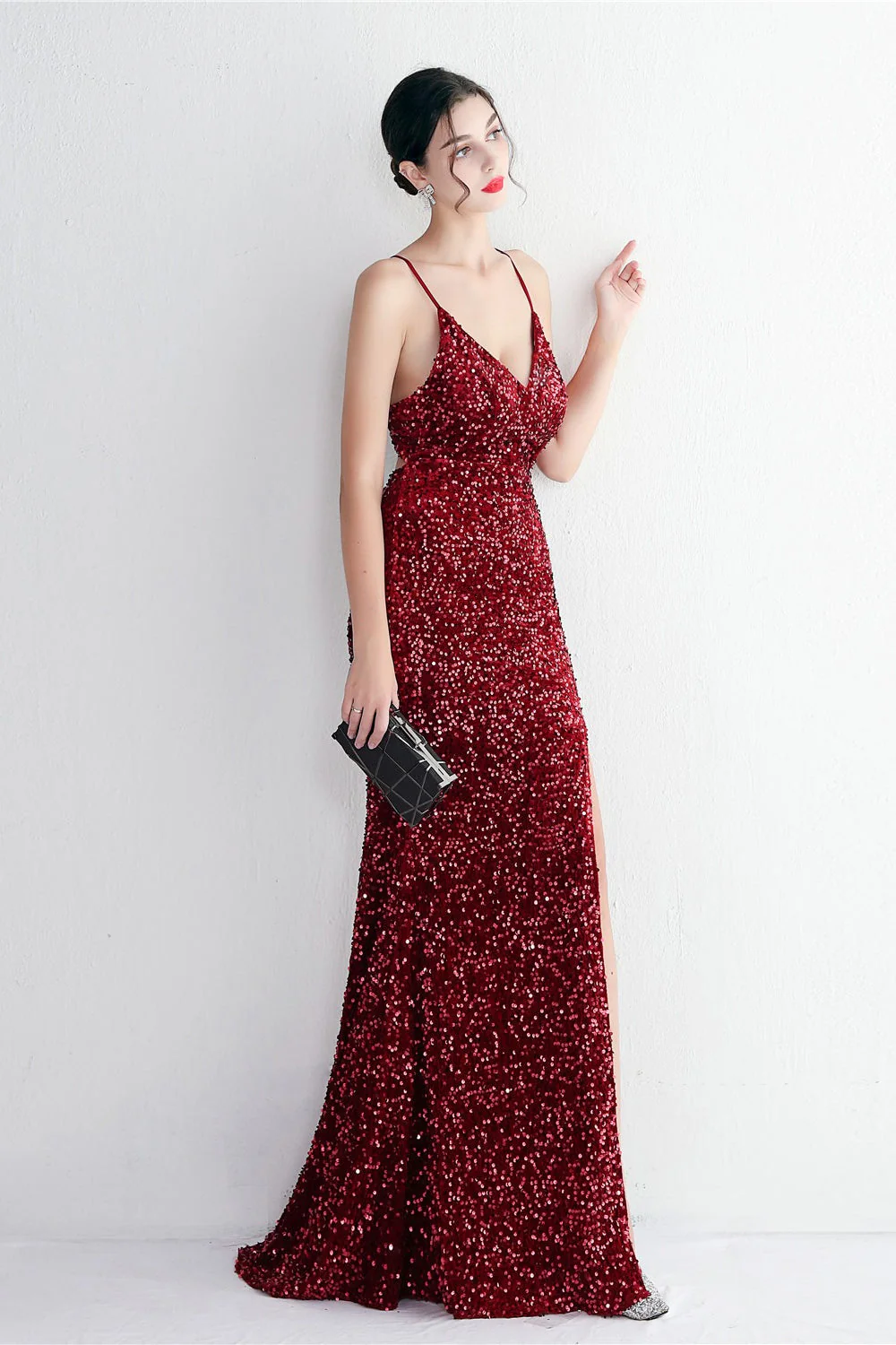 Elegant Velvet Sequin Party Dress - Image 10