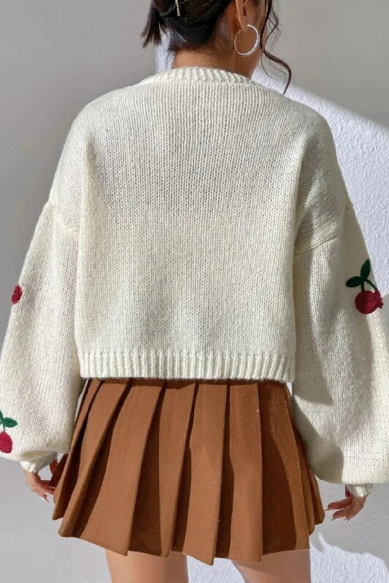 Embroidered Knit Open Front Sweater - Image 24
