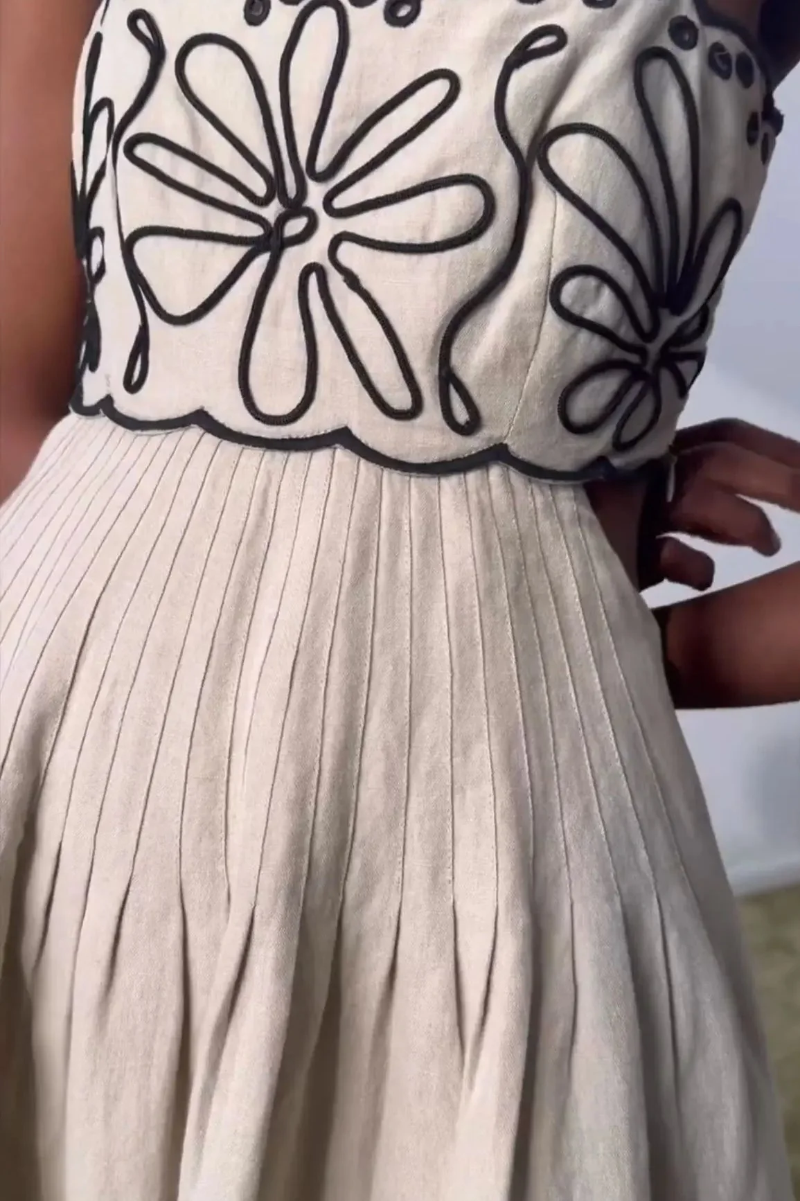 Embroidered Spaghetti Strap Boho Dress - Image 7