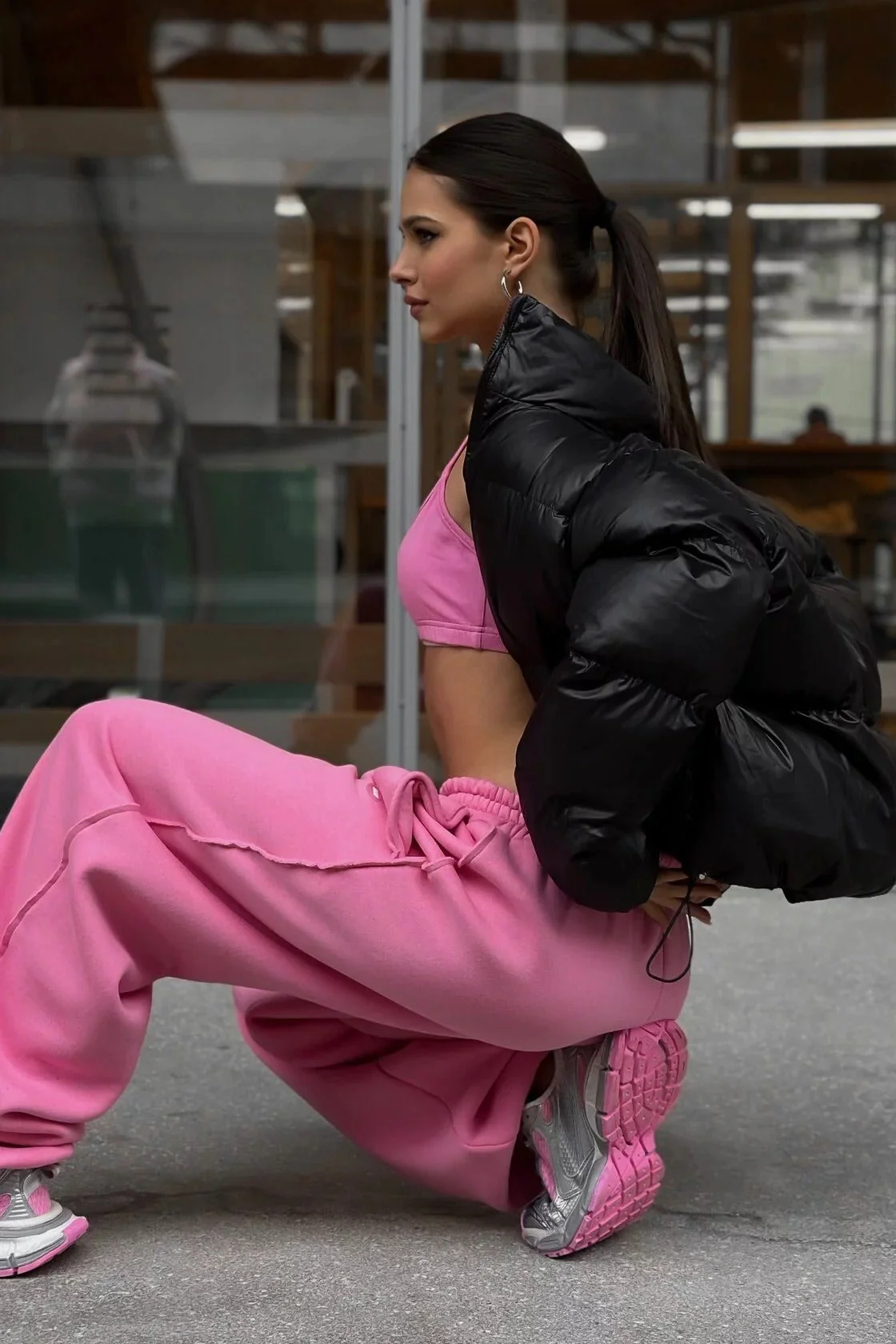 Essential Cropped Puffy Puffer Jacket - Image 13