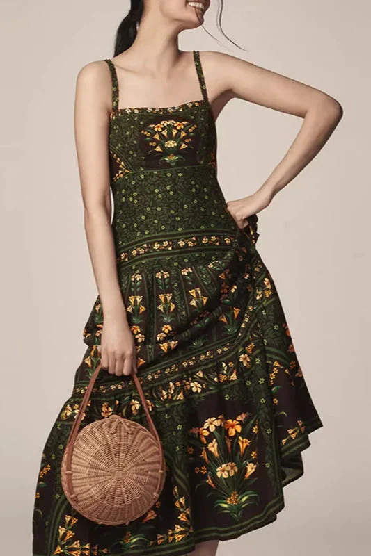 Ethnic Vintage Print A-Line Boho Dres - Image 11