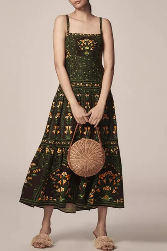 Ethnic Vintage Print A-Line Boho Dres - Image 2