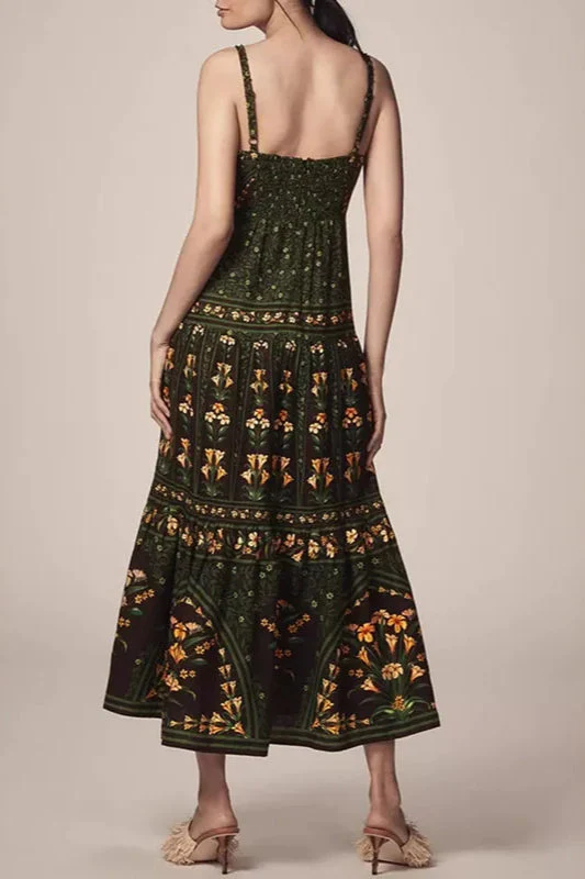 Ethnic Vintage Print A-Line Boho Dres - Image 3