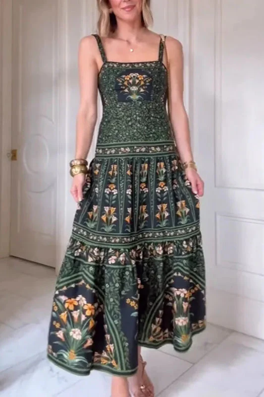 Ethnic Vintage Print A-Line Boho Dres - Image 4