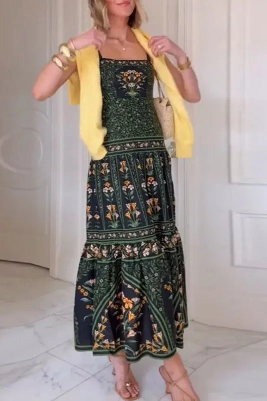 Ethnic Vintage Print A-Line Boho Dres - Image 6