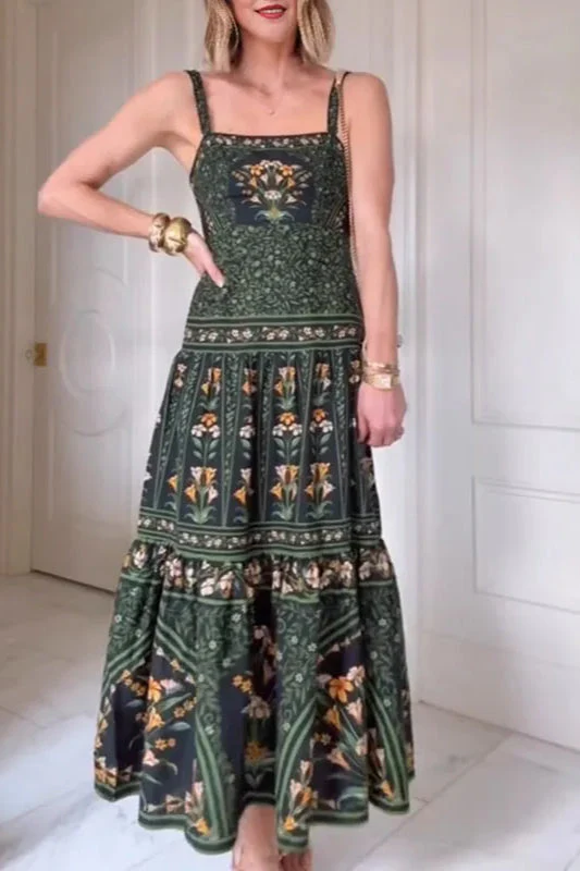Ethnic Vintage Print A-Line Boho Dres - Image 8