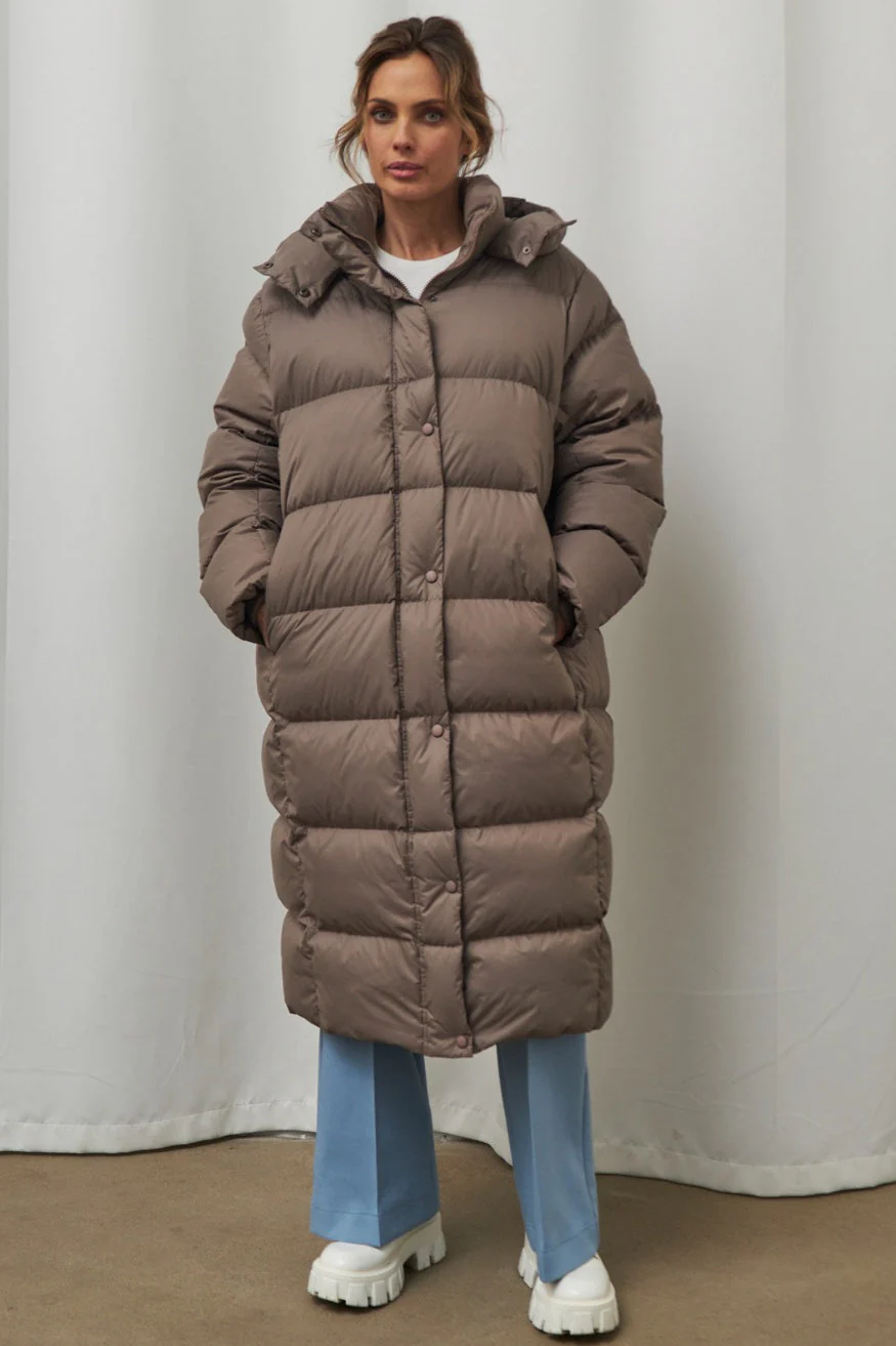 Extra Long Hooded Puffer Jacket - Image 10