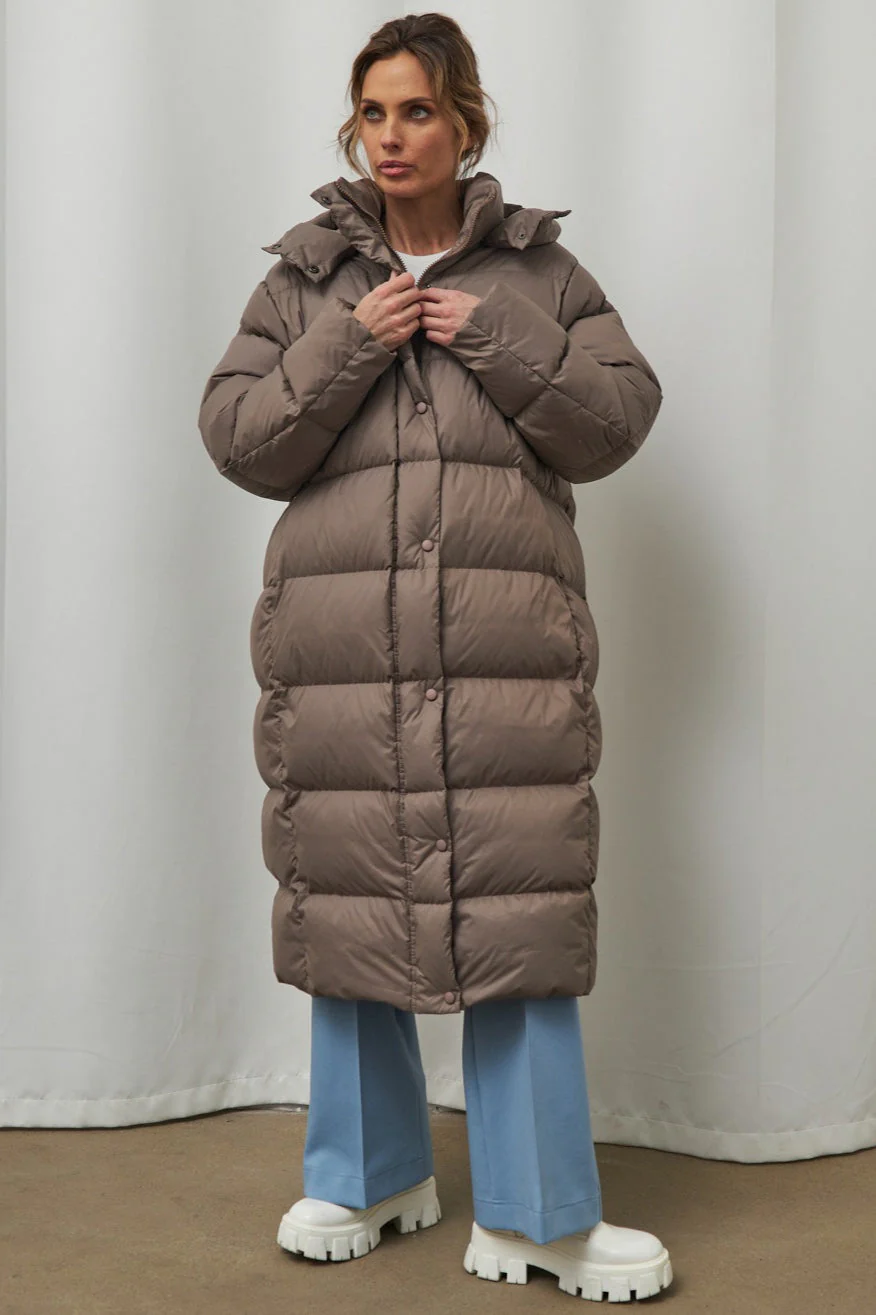 Extra Long Hooded Puffer Jacket - Image 11