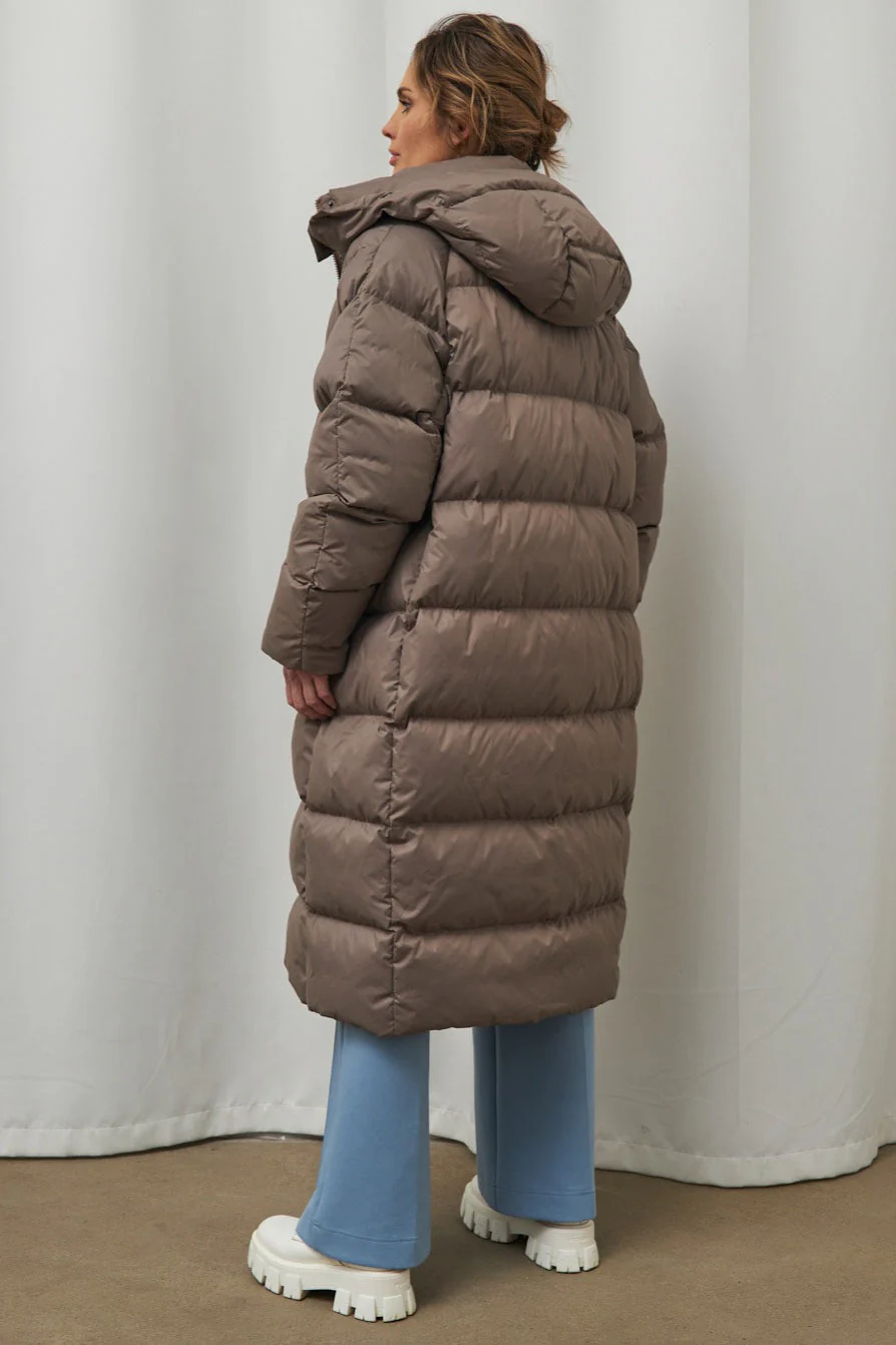 Extra Long Hooded Puffer Jacket - Image 12