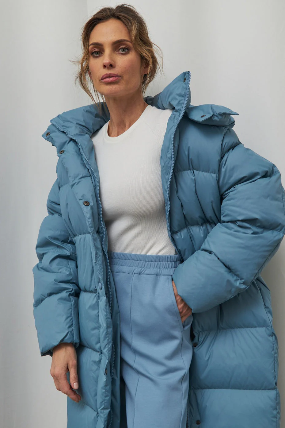 Extra Long Hooded Puffer Jacket - Image 3