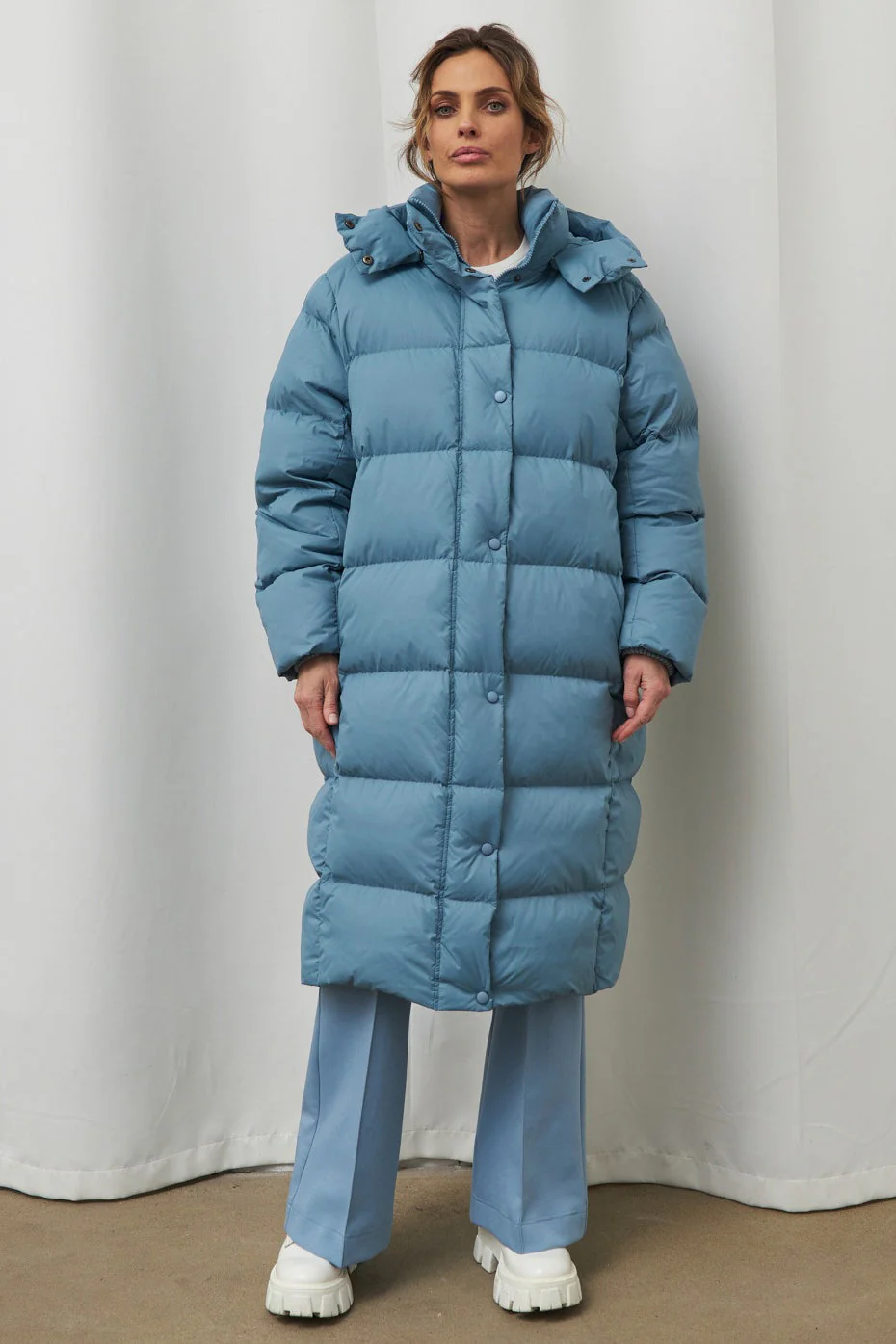 Extra Long Hooded Puffer Jacket - Image 5