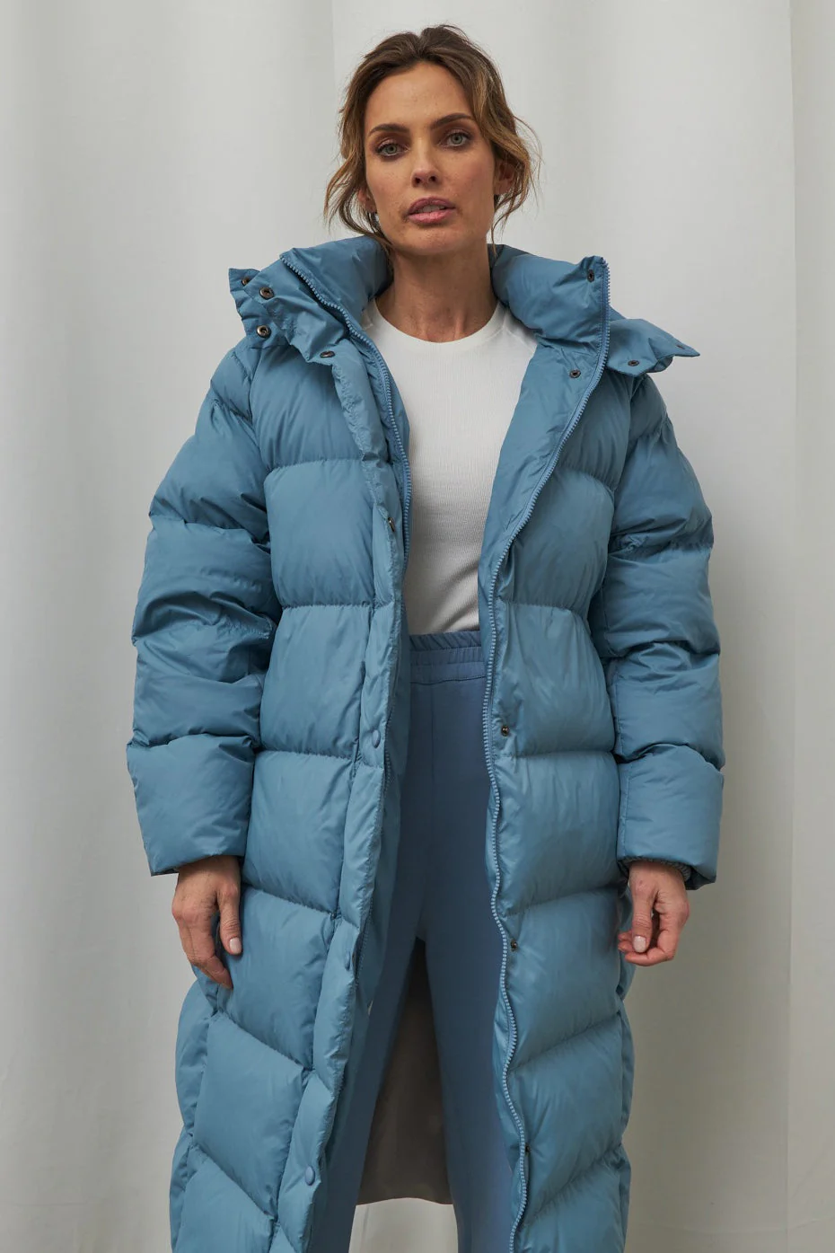 Extra Long Hooded Puffer Jacket - Image 7